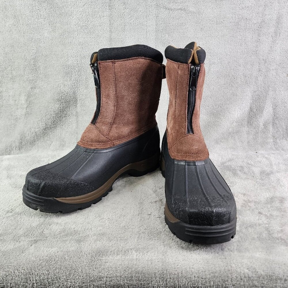 Womens ComforTemp Brown Suede Rubber Sole Winter Duck Boots Steel Shank Size 10